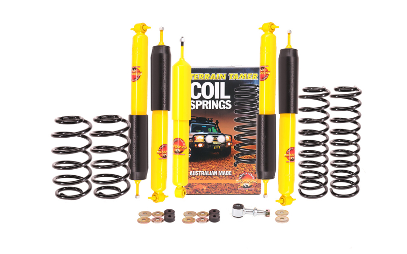 KIT DE SUSPENSION TERRAIN TAMER REHAUSSE +40/50MM POUR JEEP WRANGLER TJ DE 1996 A 2006