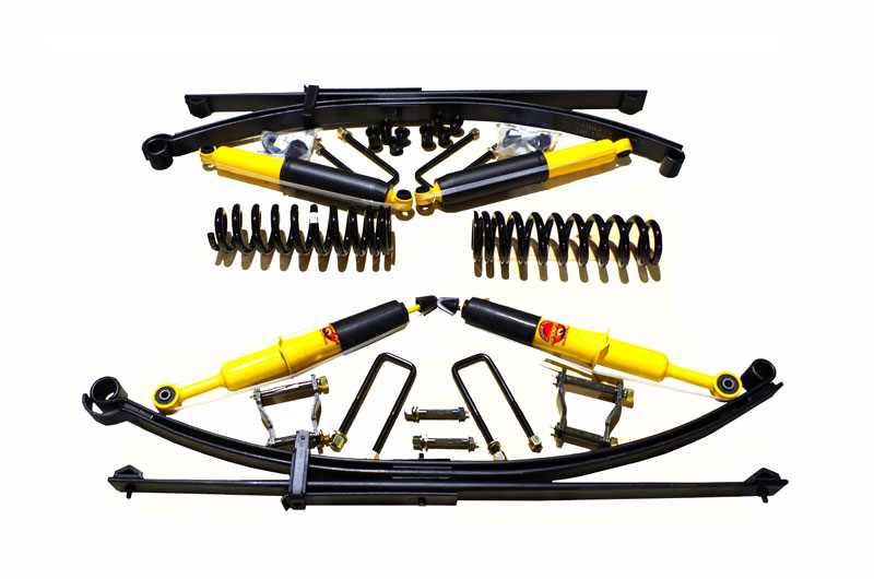 KIT DE SUSPENSION TERRAIN TAMER AVEC LAMES PARABOLIQUES +0-400KG REHAUSSE +40/50MM POUR TOYOTA HILUX VIGO DE 2005 A 2015