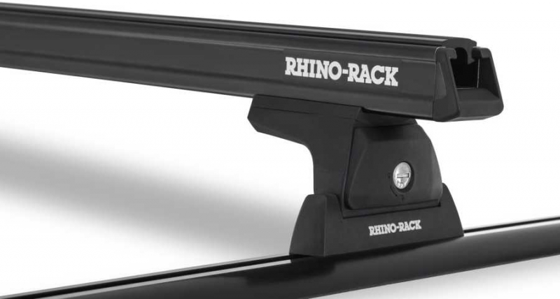 KIT 2 BARRES DE TOIT HEAVY DUTY NOIRES 1250 MM ET PIEDS RHINO RACK RLT600 POUR HARDTOP RSI