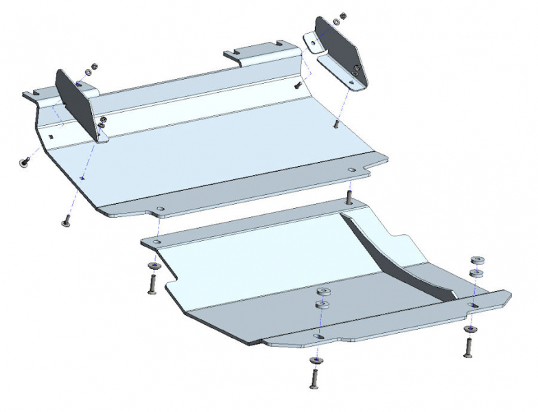 BLINDAGE AVANT 6MM ALUMINIUM POUR MITSUBISHI L200 A PARTIR DE 2019 (POUR PLATINE DE MONTAGE TREUIL TECHNIK OFF ROAD)