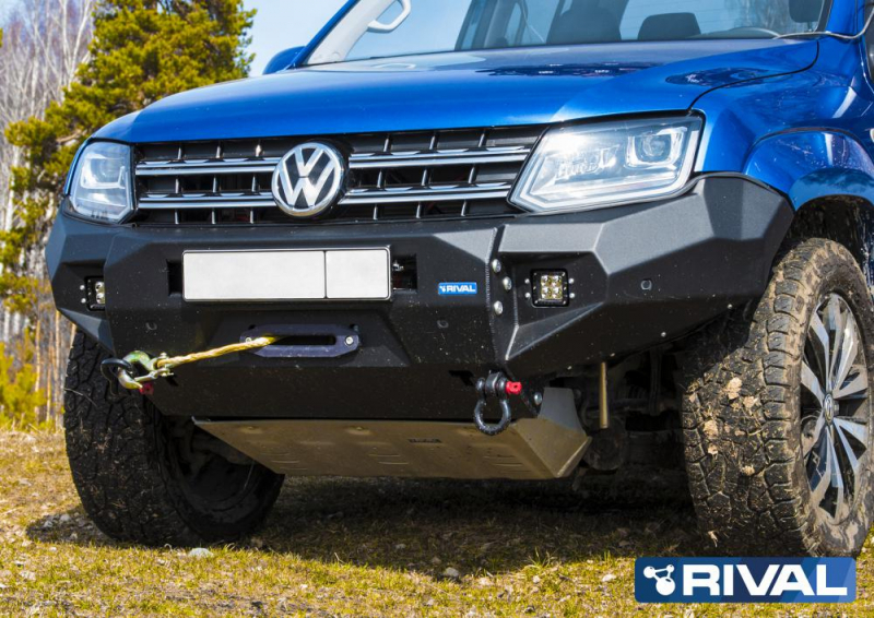 PARE CHOCS AVANT RIVAL EN ALUMINIUM POUR VOLKSWAGEN AMAROK A PARTIR DE 2010 SANS FEUX LED