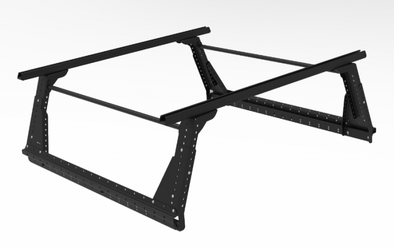 MULTI RACK SYSTEM HAUT TECHNIC OFFROAD POUR PICK UP DOUBLE CABINE AVEC 2 BARRES DE TOIT RHINO RACK HEAVY DUTY NOIRE 1375 MM