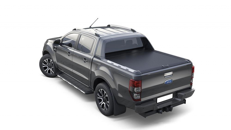 COUVRE BENNE ROLL TOP COVER NOIR MOUNTAIN TOP POUR FORD RANGER WILDTRAK - SUPER CABINE (2 PORTES/4 PLACES)