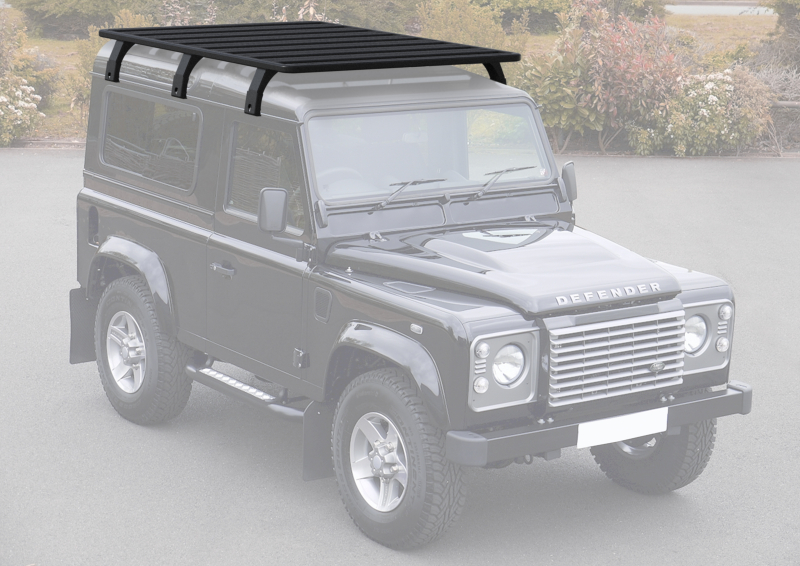 KIT GALERIE DE TOIT MODULAIRE RIVAL EN ALUMINIUM NOIR POUR LAND ROVER DEFENDER 90 (1990-2016) (1955 x 1430 MM)