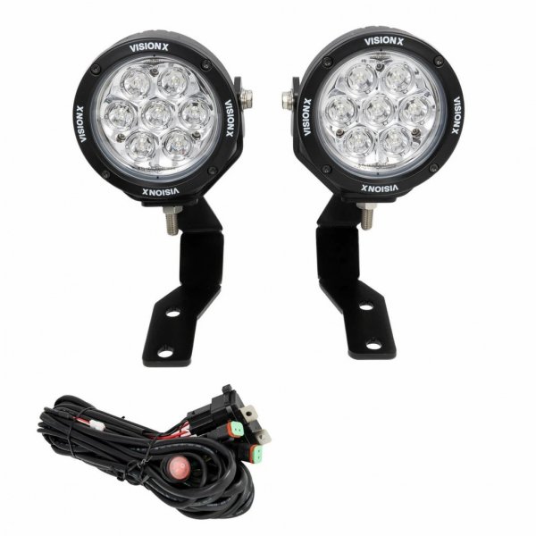 KIT DE FEUX LED POUR BAIE DE PARE-BRISE VISION-X CANNON 7 LED POUR FORD RANGER A PARTIR DE 2019