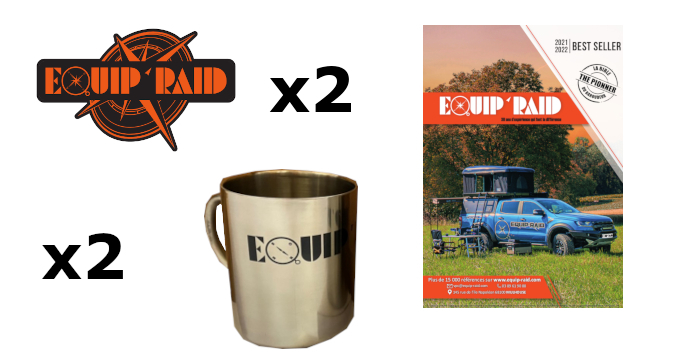 PACK CADEAU EQUIP'RAID : 2 MUGS + 2 AUTOCOLLANTS + CATALOGUE BEST SELLER 2021-2022