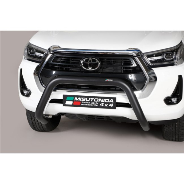 PROTECTION AVANT TUBULAIRE THERMOLAQUE NOIR 76MM HOMOLOGUEE POUR TOYOTA HILUX REVO A PARTIR DE 2021