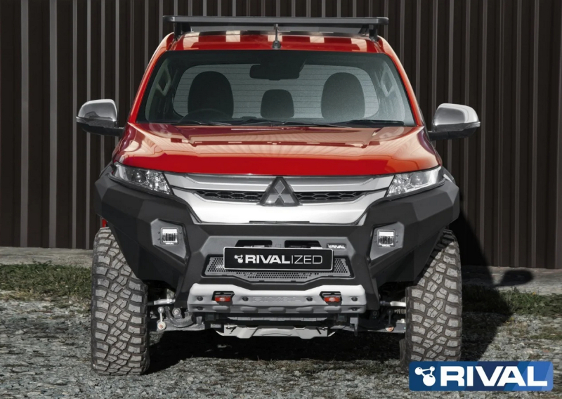 PARE CHOCS AVANT RIVAL EN ALUMINIUM POUR MITSUBISHI L200 A PARTIR DE 2019 SANS FEUX LED