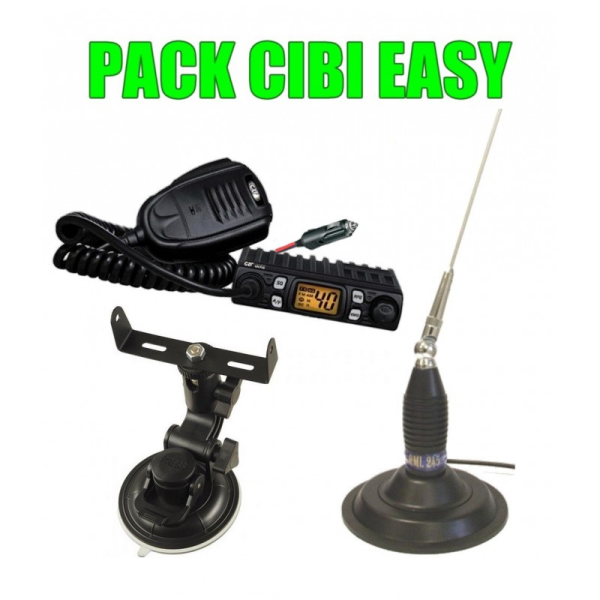 PACK RADIO CB MOBILE CRT ONE AVEC ANTENNE MAGNETIQUE ET SUPPORT VENTOUSE