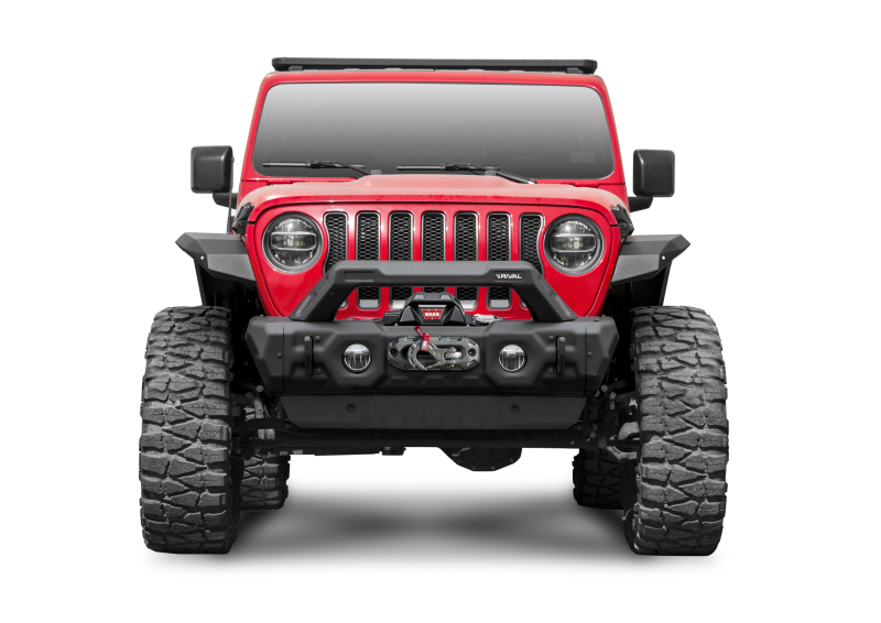 PARE CHOCS AVANT COURT COMPLET RIVAL EN ACIER POUR JEEP WRANGLER JK ET JL SANS FEUX LED