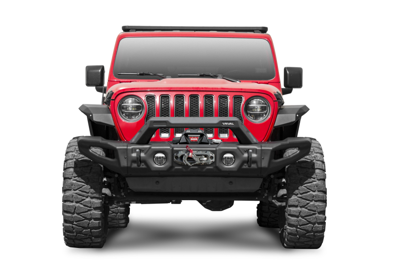 PARE CHOCS AVANT LARGE COMPLET RIVAL EN ACIER POUR JEEP WRANGLER JK ET JL SANS FEUX LED