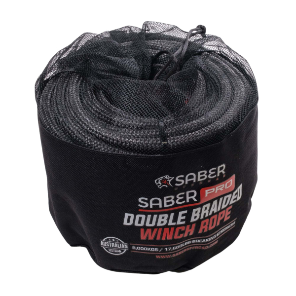 Corde de treuil SaberPro® double gainée de 30 mètres (noire)