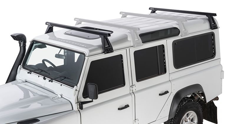 KIT 2 BARRES DE TOIT HEAVY DUTY NOIRES 1500 MM ET PIEDS RHINO RACK POUR LAND ROVER DEFENDER / INEOS GRENADIER