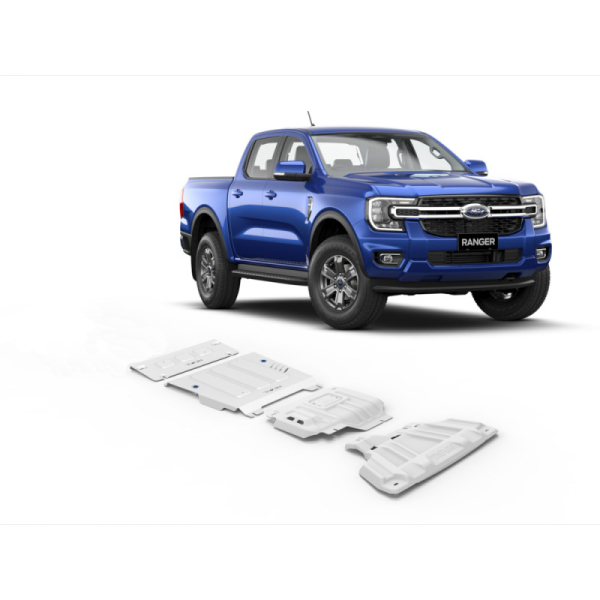 KIT DE 4 BLINDAGES ALUMINIUM 6 MM RIVAL POUR FORD RANGER A PARTIR DE 2023