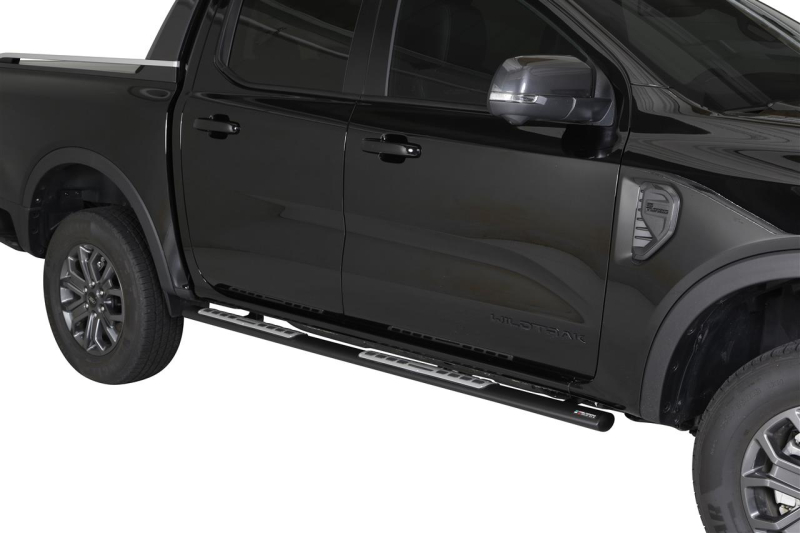 MARCHE PIEDS OVALE NOIR POUR FORD RANGER EXTRA CABINE A PARTIR DE 2012 - THERMOLAQUE NOIR