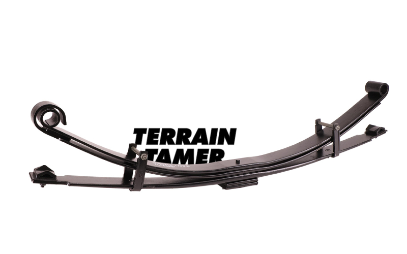 LAMES PARABOLIQUES DE SUSPENSION ARRIERE REHAUSSE +50MM TARAGE +400KG TERRAIN TAMER POUR TOYOTA 45/46 APRES 1980