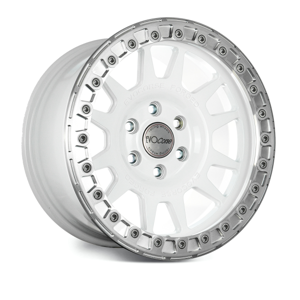 JANTE ALUMINIUM BEADLOCK FORGEE RAID EVO CORSE DAKAR 9x17&quot; ET 0 BLANCHE POUR TOYOTA HILUX VIGO/REVO ET LAND CRUISER J120/150