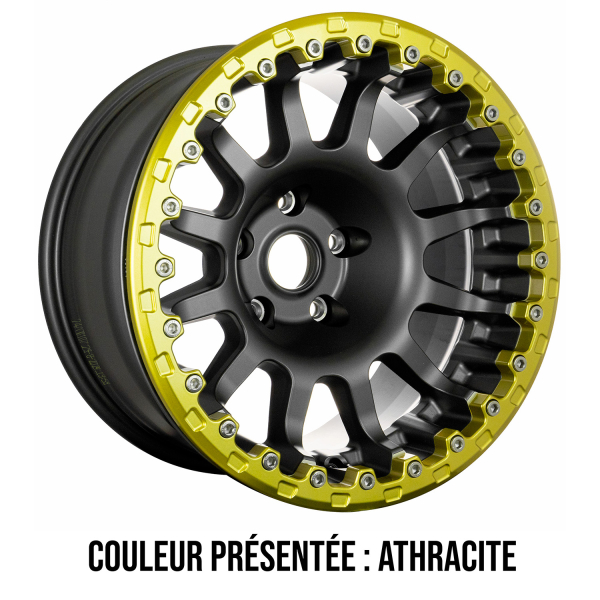JANTE ALUMINIUM RENFORCÉE EVO CORSE ATLAS BL SILVER AVEC RING BEADLOCK CUIVRÉ 9x17&quot;