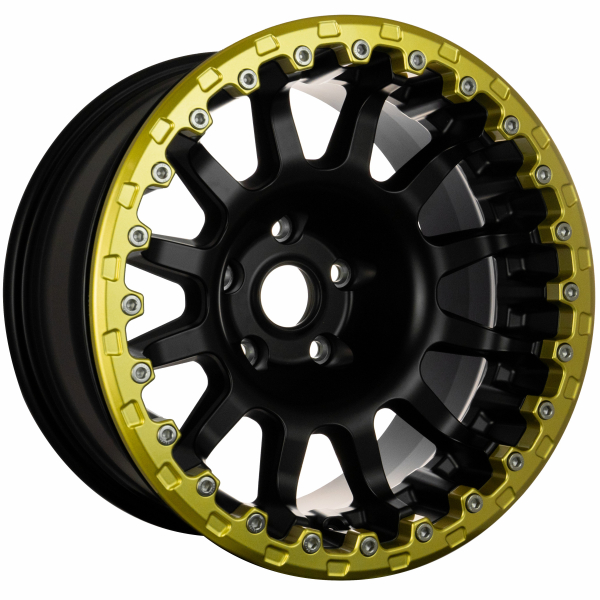 JANTE ALUMINIUM RENFORCÉE EVO CORSE ATLAS BL NOIR BRILLANT AVEC RING BEADLOCK CUIVRÉ 9x17&quot;