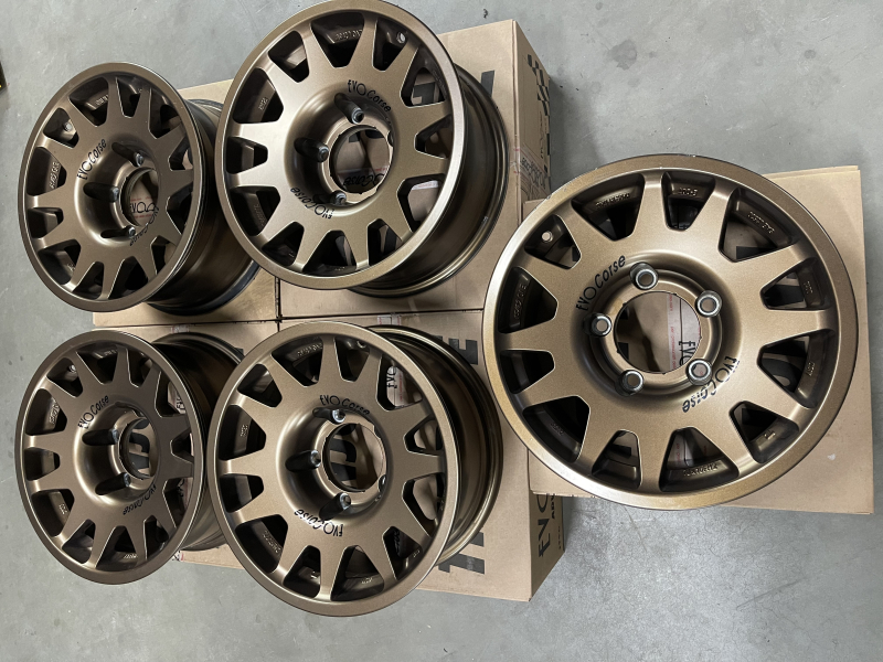 LOT DE 5 JANTES D'OCCASION ALUMINIUM RENFORCE RAID EVO CORSE DAKAR ZERO 7x16&quot; ET -10 BRONZE MAT POUR TOYOTA HZJ/FZJ/GRJ/VDJ71/76/78/79/105