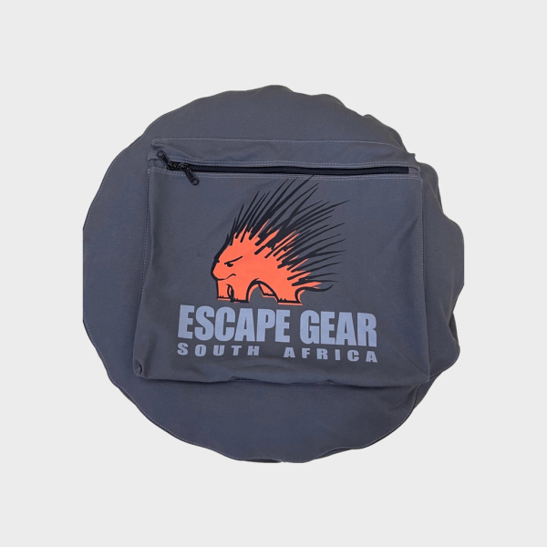 HOUSSE DE ROUE DE SECOURS 28&quot; GRIS AVEC POCHETTE DE RANGEMENT ESCAPE GEAR