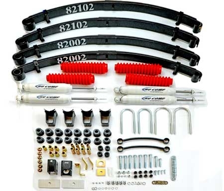 KIT COMPLET SUSPENSION PROCOMP REHAUSSE +65MM AVEC LAMES PARABOLIQUE JEEP WRANGLER YJ DE 1987 A 1995