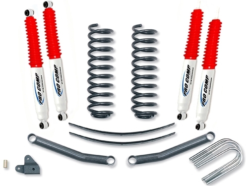 KIT SUSPENSION PROCOMP REHAUSSE +75MM (NON HOMOLOGUE) POUR JEEP CHEROKEE XJ DE 1984 A 2001