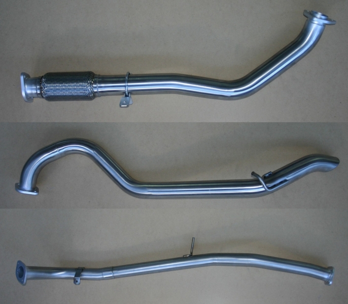 LIGNE ECHAPPEMENT COMPLETE INOX POUR NISSAN PATROL Y61 2.8L CHASSIS LONG JUSQU'A 2000