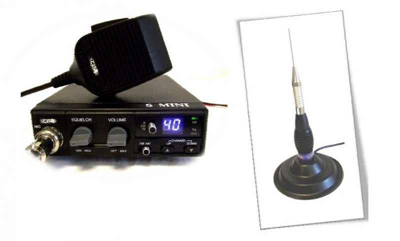 KIT CB CRT S MINI MULTINORMES + ANTENNE RML 145N + BASE MAGNETIQUE
