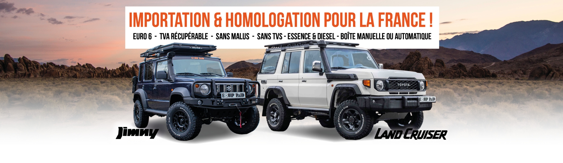 importation grj70 et jimny 2026