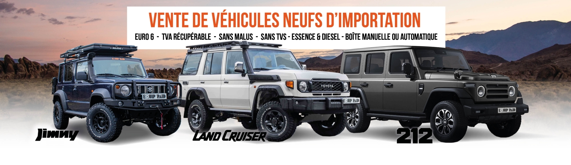 importation grj70, baw 212 et jimny 2026
