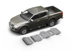 KIT DE 4 BLINDAGES ALUMINIUM 6 MM RIVAL POUR MITSUBISHI L200 ET FIAT FULLBACK A PARTIR DE 2015 