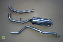 ECHAPPEMENT INOX : INTERMEDIAIRE AVEC SILENCIEUX ET TUBE ARRIERE  POUR NISSAN NAVARA D40 DE 2006-2015 2.5L DCI (sans fap)