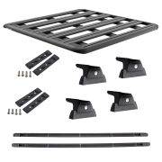 KIT GALERIE DE TOIT RHINO RACK PIONEER 6 1300 X 1240 MM ET PIEDS RLT600 POUR NISSAN NAVARA DC D23 NP300 2015+
