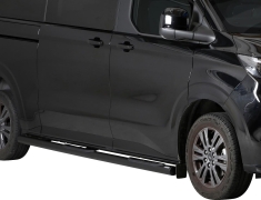 MARCHE PIEDS TUBES RONDS POUR FORD TRANSIT CUSTOM 2023+ THERMOLAQUE NOIR