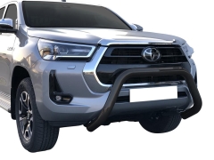 PROTECTION AVANT TUBULAIRE THERMOLAQUE NOIR 76MM HOMOLOGUEE POUR TOYOTA HILUX REVO A PARTIR DE 2021