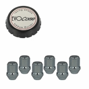 KIT VISSERIE 14X1.50 INOX ET CACHE MOYEU BLANC (POUR UNE JANTE)