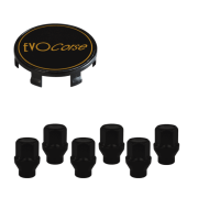 KIT VISSERIE 12X1.50 NOIR ET CACHE MOYEU (POUR UNE JANTE)