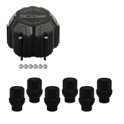 KIT VISSERIE 12X1.25 NOIR ET CACHE MOYEU NOIR (POUR UNE JANTE)