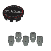 KIT VISSERIE 14X 1.50 CHROME ET CACHE MOYEU NOIR (POUR UNE JANTE)