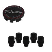 Kit visserie 12x1,50 noir et cache moyeu noir (pour une jante)