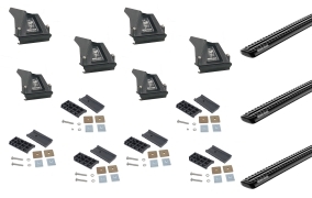 Kit de 3 barres de Toit noires Rhino-Rack Sportz 1800 mm et pieds pour Ford Transit (2000-2013)