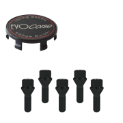 KIT VISSERIE 14X1.50 NOIR ET CACHE MOYEU NOIR (POUR UNE JANTE) -