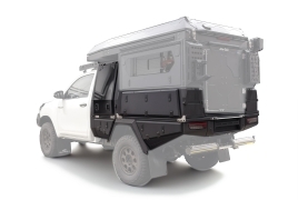Kit plateau australien Alublack avec coffres de rangement compatible ModCAP pour Toyota Hilux 2016+ simple cabine