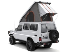 Toit relevable Alu-Cab Hercules G2 blanc pour Toyota Land Cruiser 75 & 78