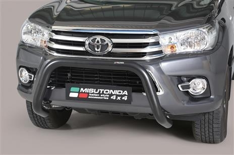 PROTECTION AVANT TUBULAIRE 76MM NOIR HOMOLOGUEE CE POUR TOYOTA HILUX 2016-2020