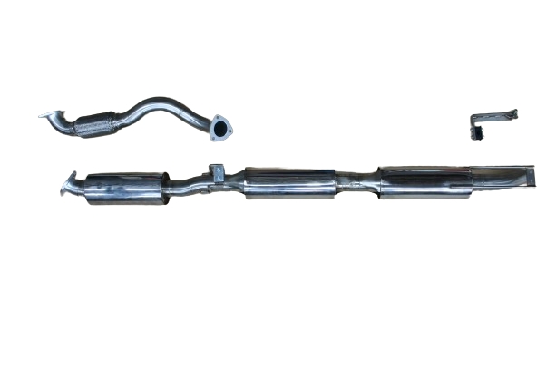 ECHAPPEMENT INOX : SORTIE LATERALE, APRES COLLECTEUR (moteur origine), (2 pièces) POUR TOYOTA LAND CRUISER  HZJ78 DE 1999- 4.2L D