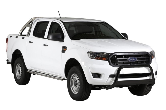 PROTECTION AVANT TUBULAIRE 63MM INOX HOMOLOGUEE CE POUR FORD RANGER DE 2012 A 2023 - THERMOLAQUE NOIR 