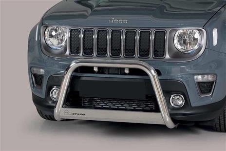 PROTECTION AVANT TUBULAIRE 63MM INOX HOMOLOGUEE CE POUR JEEP RENEGADE 2018-2019 ET FORD TRANSIT COURIER 2018+