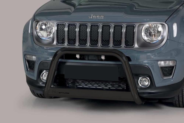 PROTECTION AVANT TUBULAIRE 63MM THERMOLAQUÉ NOIR HOMOLOGUEE CE POUR JEEP RENEGADE 2018-2019 ET FORD TRANSIT COURIER 2018+